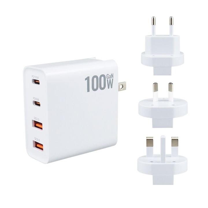 ที่ชาร์จ-gan-100w-ปลั๊กแปลงแบบพับได้-qc3-0-usb-a-และ-pd-คู่สำหรับโน้ตบุ๊คหรือโทรศัพท์มือถือชาร์จเร็วกำลังสูง