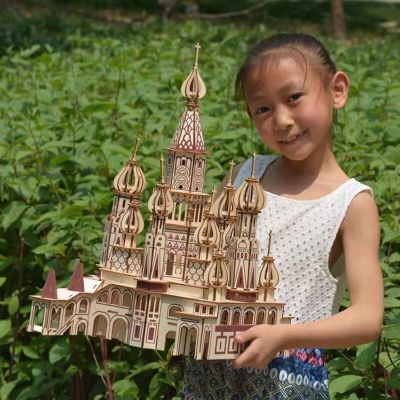 เมืองโบราณฟีนิกซ์มหาวิหารน็อทร์-ดามปริศนาทำจากไม้3มิติแบบ DIY ชุดตัวต่อจิ๊กซอว์เด็กอาคารของเล่นเพื่อการศึกษาโมเดลยุโรปจีน