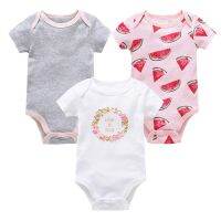 COD DSFERTEREERRE Kavkas 3Pcs/set Spring Summer New Floral Printing Infant Baby 3M 12M Girls Bodysuit Rompers Clothing