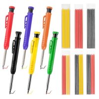 3 Colors Solid Carpenter Pencil Set Woodworking Tools Mechanical Pencil Refill Construction Job Tools Carpentry Marking Scriber