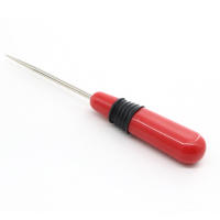 Spot Red Plastic Handle Straight Cone Awl Diy Handmade Leather Shoe Repair Shoe Fix Straight Cone Sewing Tool Crochet Hook