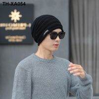 Men and women fashion sign knitted cap hat outdoor earmuffs add hair fall winter warm