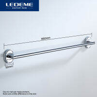 LEDEME Stainless steel Towel Bars Bathroom Accessory Zinc Alloy Base Chrome Plated Single Towel Rail Towel Holder Bar 66cm L1901