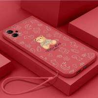 เคส Xiaomi F5ซิลิโคนเหลวเคสนิ่มใส่โทรศัพท์ป้องกันเคสกันกระแทกมือถือเรียบลายหมีการ์ตูนน่ารักพร้อมสายคล้อง