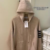 23 Autumn/Winter New Zipper Knitted Cardigan Slouchy Loose Top Sweater Womens Hooded Sweater