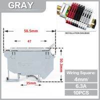 ชุดขั้วต่อสายไฟราง Din 10ชิ้นตัวเชื่อม Uk5 Hesi แผ่นฝาครอบกันฝุ่นแบบสากลสำหรับถอดประกอบได้