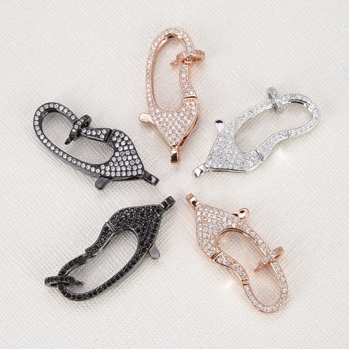 แฟชั่น-micro-pave-clasps-pave-lobster-claw-จี้-clasps-pave-ทองเหลืองแผ่น-clasp-เครื่องประดับอุปกรณ์เสริมจำนวนมากขายส่งจำนวนมาก