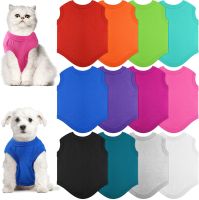 ZZOOI Summer Pet Clothes for Small Medium Dogs Solid Cotton T-shirt Dogs Accessories Pet Supplies Cat Vest Shirts