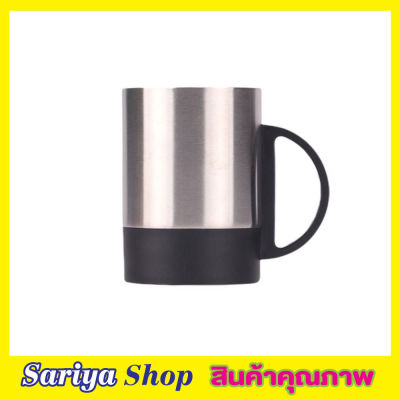 Insulated mug แก้วเก็บอุณภมิ แก้วน้ำสแตนเลสหูจับ แก้วเก็บเย็น แก้วเก็บความเย็น แก้วน้ำเย็น ใส่เครื่องดื่ม ใส่ได้ทั้งน้ำร้อนแย็น 220ml