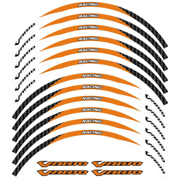 สติกเกอร์ติดอุปกรณ์แข่งรถจักรยานยนต์สติกเกอร์ลายแถบยางขอบล้อสำหรับรถ-honda-vario-vario125สติกเกอร์ขอบ-vario160-vario150-vario150-14-14