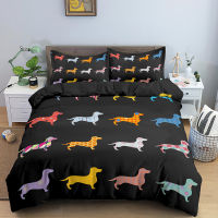 Dachshund Dog Bedding Set Cute Colorful Puppy Duvet Cover Cartoon Bed Cover Pet Dog Home Textiles Queen 23pcs