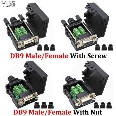 YUXI 1Pcs DB9 Connector RS232 Male Female D-SUB 9 Pin Plug RS485 Breakout Terminals Solderless COM Connectors