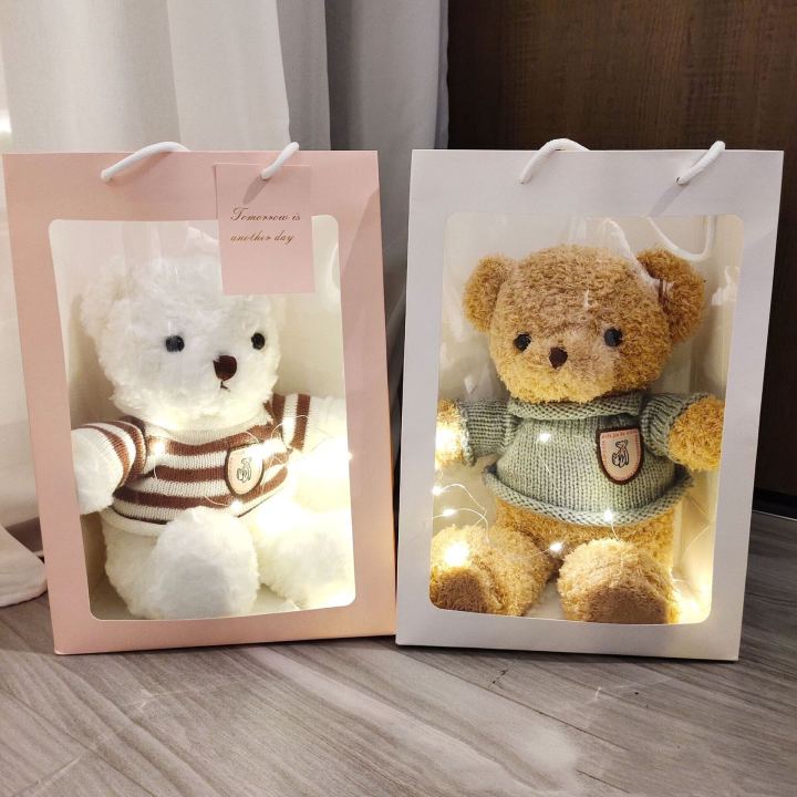 ตุ๊กตาหมีตุ๊กตาหมีการ์ตูนหมีกล่องของขวัญของเล่นสำหรับแฟนวันเกิด30cm