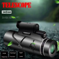 50X60 HD High Quality Monocular Night Vision Telescope Support Flashlight Laser Binoculars Powerful for Hunting Camping