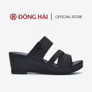 Dép Đễ Xuồng Zucia Quai Dập Vân Nổi PU Đế Cao Su 7cm - DHLC4