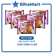 SET OF 5 PACKAGES- ACECOOK - Stir-fried De Nhat Pho Instant Noodle Beef