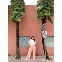 CurveG Wide Leg Pants Orose กางเกงขายาว สีโอรส