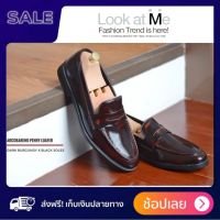 ? Penny Loafer Burgundy - Black Rubber Sole (509) รองเท้า loafer ผู้ชาย งานหนัง Italy แท้ HandMade สุดคลาสสิค ด้วยรองเท้าหนังดีไซน์คลาสสิคคุณภาพสูง