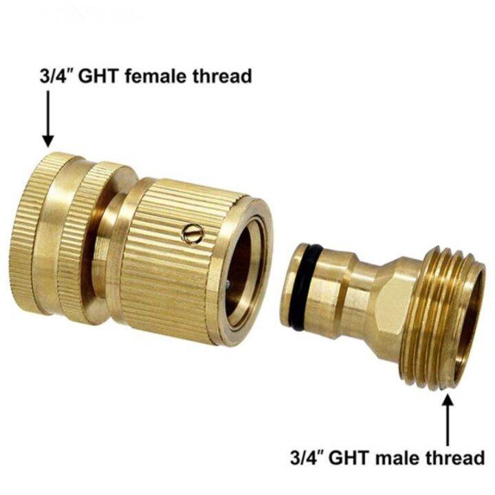 3/4 Male Female Quick Connector Garden Water Pipe Nozzle Adapter Brass ...