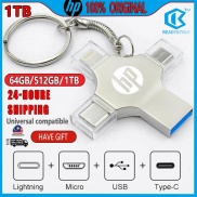Miễn Phí Vận Chuyển + COD HP 4 Inch 1 OTG USB Flash Drive Ổ USB 64GB Type