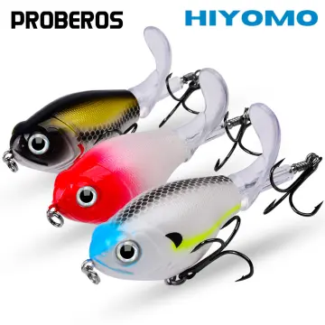 6Pcs Whopper Popper Topwater Rotating Tail Fishing Lures Pencil Bait  Topwater