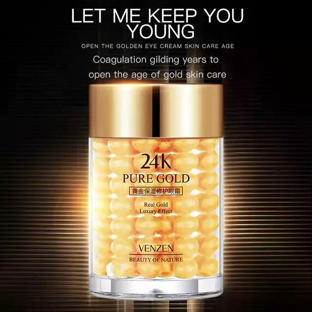 พร้อมส่ง-อายครีม-venzen-pure-gold-24k-eye-cream-ครีมบำรุงรอบดวงตา-ผสมทองคำบริสุทธิ์-ลดเลือนริ้วรอยใต