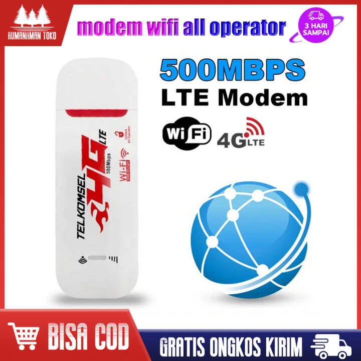 (COD) modem wifi 4g semua kartu / 500Mbps 4G Portable Mobile WiFi USB
