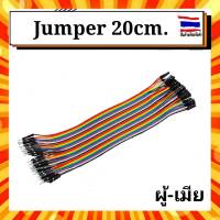 สายจัมเปอร์ จัมเปอร์ ผู้/เมีย 20 ซม 40เส้น. Jumper wire male to female 20 cm.