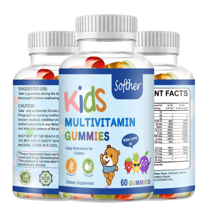 Softher Multivitamin Kids Gummies Supplement Vitamin Biotin Gummy Zinc