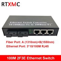 【Booming】 Fast Ethernet 2F3E 10/100M Ethernet Switch 2พอร์ตไฟเบอร์ SC 25KM 2 UTP RJ45 Fast Erhetnet ไฟเบอร์ออปติกสวิทช์แหล่งจ่ายไฟ