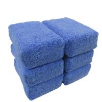 （Kvs auto parts）5 Pack Blue Car Care Premium Microfiber Applicator Sponge Cloth Microfiber Hand Wax Polishing Detail Pad