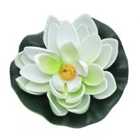 Artificial Plant Lotus Decoration for Aquarium EVA plastic White Color