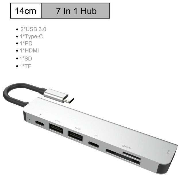 usb-hub-usb-c-hub-to-muti-usb-3-0-hdmi-4k-sd-tf-card-reader-pd-charging-audio-rj45-adapter-for-macbook-pro-usb-hub-splitter