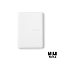 2024 มูจิ สมุดแพลนเนอร์รายเดือน/สัปดาห์ B6 - MUJI Monthly/Weekly Planner B6 (White Grey Cover)