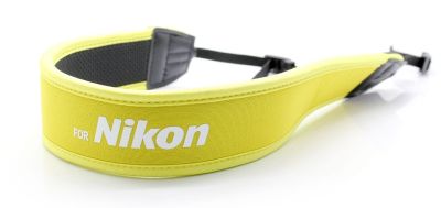 สายคล้องคอ Nikon แบบนิ่ม Neoprene (สีเหลือง/ขาว)