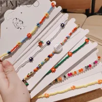 โปรโมชั่น Flash Sale : FINE TOO New Fashion Beads Pearl Necklace Colorful Smile Face Chain Choker for Women Jewelry Accessories