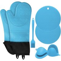 68UE Oven Mitts And Pot Set Hot Pads Potholders Heat Resistance Protecting Hands Tool Perfect for Kitchen Baking Cooking