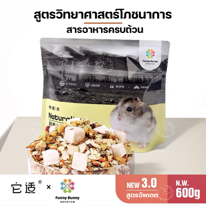 tafit-x-bunny-finny-อาหารหนูแฮมเตอร์-สำหรับพันธุ์แคระ-ขนาด600g