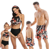 New Summer family swimsuit mommy and me clothes mom father son mother and daughter bikini beach shorts couple matching swimwear