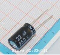 100pcs  22UF 250V  Electrolytic Capacitor 250V 22UF 10mm X17mm Free Shipping