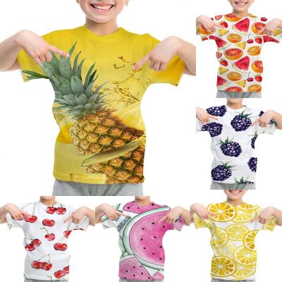 Children 3D Print Fruit T Shirt Kids Funny Pineapple Tshirt Boys Girls Grape T-shirt Toddler Strawberry Tee Tops Cherry Camiseta