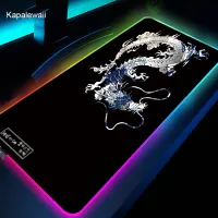 ┇◙▪ Game Mousepad XXL Large Gaming Luminous Mouse Pad Japanese LED Big Mouse Mat Gamer Dragon RGB Desk Pad Backlit Keyboard Mat