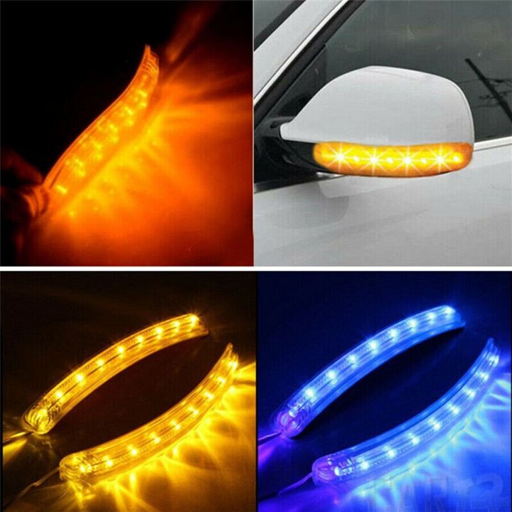 2pcs-universal-9-led-car-side-mirror-turn-signal-light-strip-soft-flashing-amber-drl-indicator-lamp-for-car-suv-truck-trailer