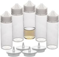 【YF】♟❀  5Pcs E Bottles Refillable 30ml 60ml 100ml 120ml PET Plastic Childproof Dropper juice