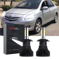 หลอดไฟหน้า LED 6000K สีขาว สําหรับ Toyota Vios 2008-2012 2 ชิ้น รับประกัน 12 เดือน