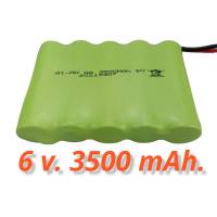 ถ่านรถบังคับ 6.0V. 3500 mAh. Ni-MH  ปล๊ก SM (สีดำ)