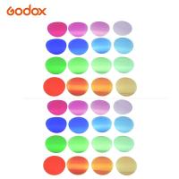 Godox V-11Tเลนส์สีชุดสีตัวกรองเจล16สีที่แตกต่างกัน * 2สำหรับGodox V1 Seriesกล้องหัวกลมกะพริบ