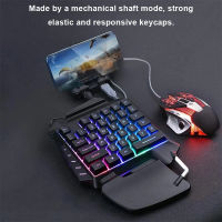 Sissi One-Handed Mechanical คีย์บอร์ดเล่นเกมไฟ RGB Backlit แบบพกพา Mini แป้นพิมพ์เกม