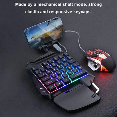One-Handed Mechanical Gaming Keyboard RGB Backlit Portable Mini Gaming Keypad