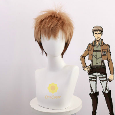 Anime Attack on Titan Jean Kirstein Cosplay Short Brown and Black Wig + Free Wig Cap Synthetic Hair Halloween Party Props Men